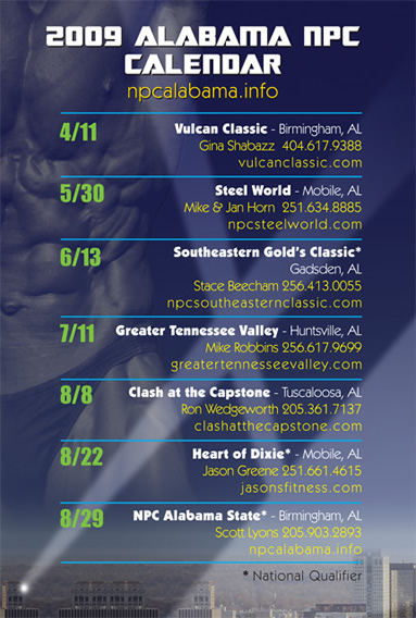 2009 Alabama NPC Schedule